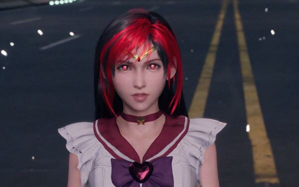 最終幻想7重制版蒂法美少女戰士水手火星紅發桃心眼MOD