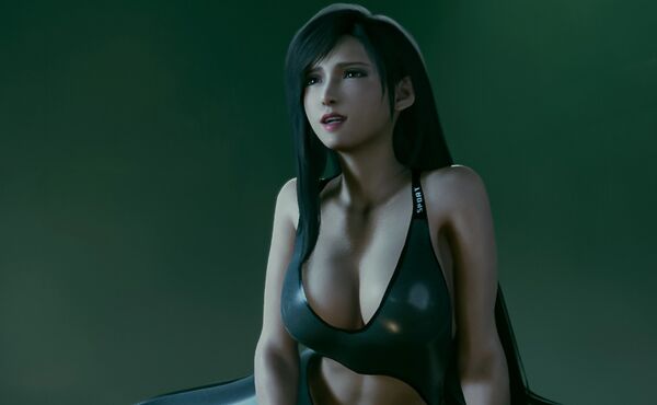 最終幻想7重制版蒂法4K黑色緊身瑜伽背心v1.1MOD