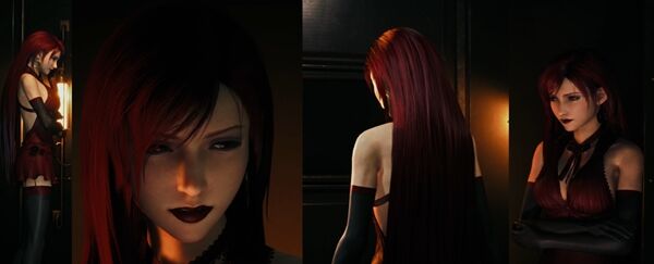 最終幻想7重制版蒂法美艷紅發(fā)緞面禮服MOD