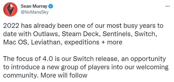 无人深空4.0重点将是NS版 官方吸引新玩家