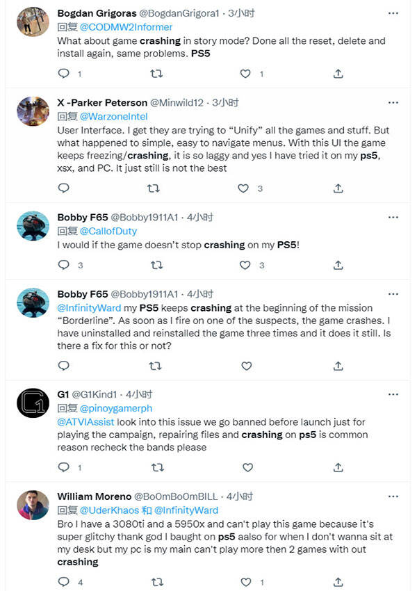 使命召唤19PS5版经常崩溃 且出现跳帧和延迟问题