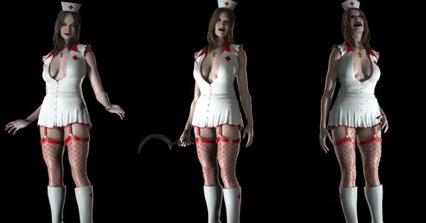 生化危機8村莊蛾女三姐妹性感護士裝MOD