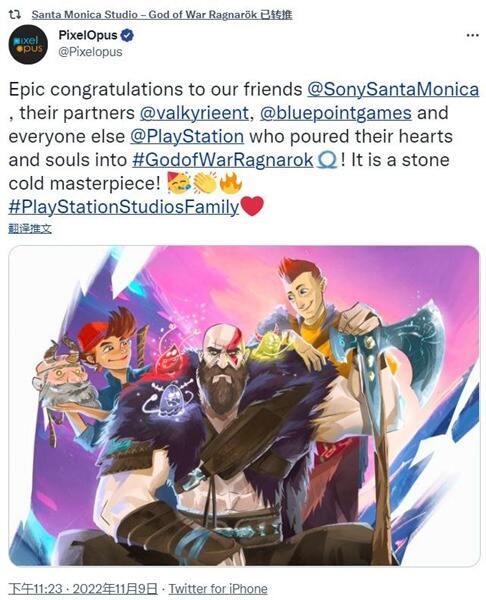 为庆战神诸神黄昏完美发售 各大厂商纷纷献祝福图