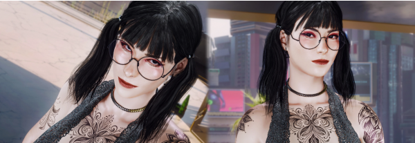 《賽博朋克2077》女V性感深V蕾絲套裝連衣裙MOD