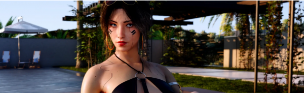 《賽博朋克2077》女V清爽火辣吊環比基尼MOD