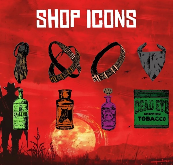 《荒野大鏢客:救贖重制版》彩色商店圖標MOD