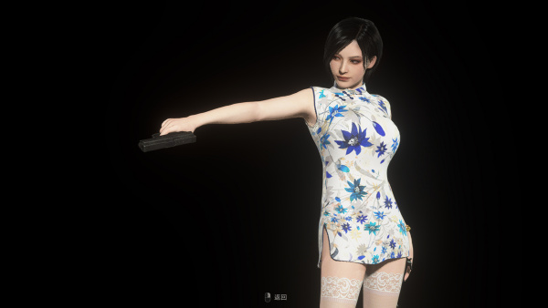 《生化危機4：重制版》艾達性感中國旗袍藍白款MOD