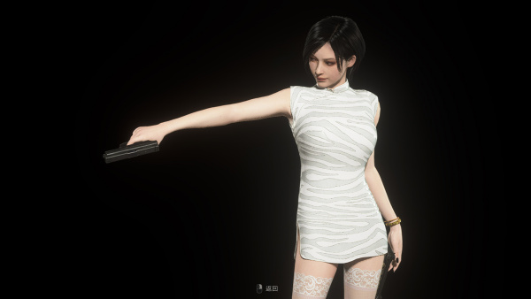 《生化危機4：重制版》艾達性感中國旗袍條紋白MOD