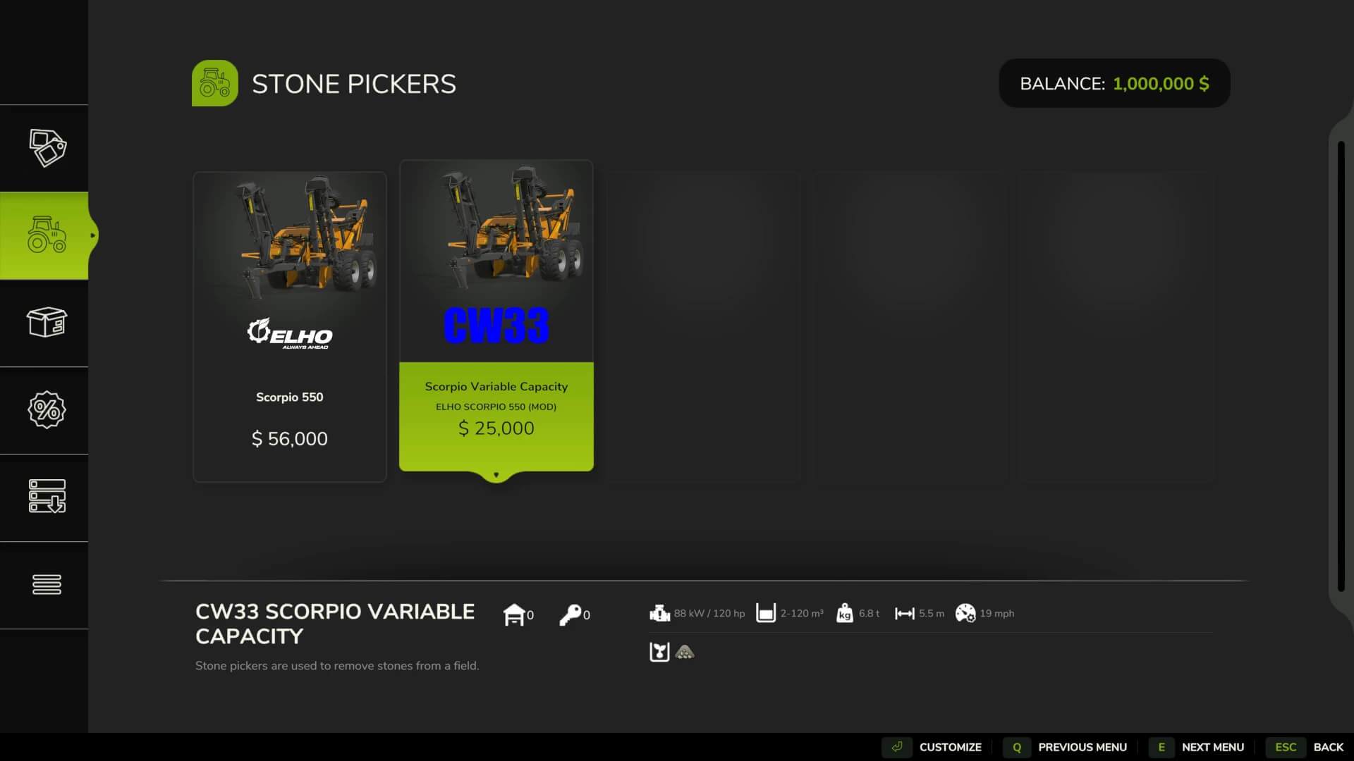 《模擬農場25》石頭收集速度和容量改變MOD