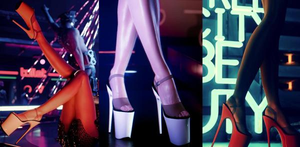 《賽博朋克2077》火烈鳥厚底高跟鞋MOD