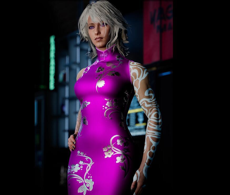 《賽博朋克2077》性感傳統旗袍MOD