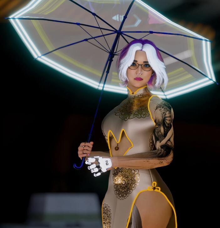 《賽博朋克2077》敞開心扉旗袍MOD