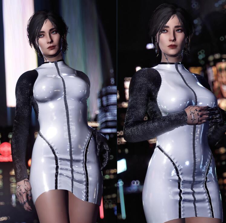 《賽博朋克2077》性感乳膠連衣裙MOD
