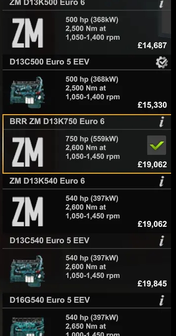 《歐洲卡車模擬2》750馬力 Zeemods沃爾沃D13KMOD