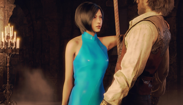 《生化危機4：重制版》艾達藍色乳膠旗袍MOD