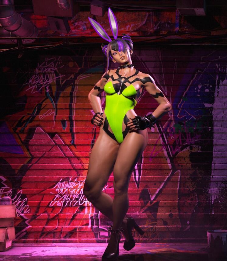 《街頭霸王6》韓蛛俐C3素體兔女郎高跟鞋無緊身褲無腰帶v1.2.1MOD