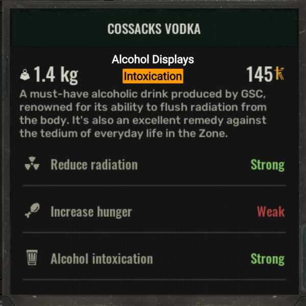 《潛行者2:切爾諾貝利之心》飲酒顯示醉酒程度MOD