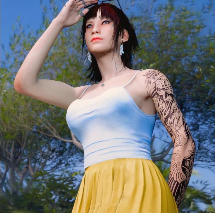 《賽博朋克2077》女V好看輕褶裙MOD