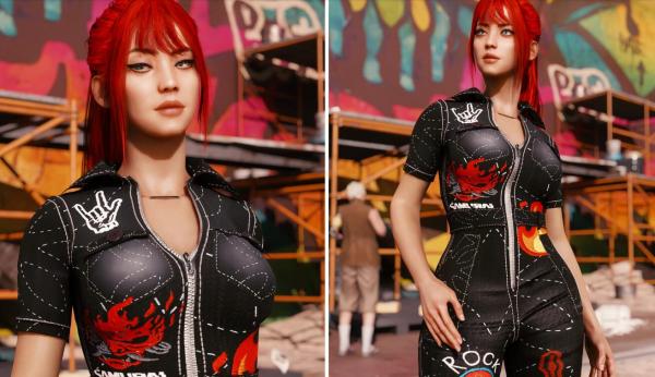 《賽博朋克2077》女V牛仔連身褲MOD