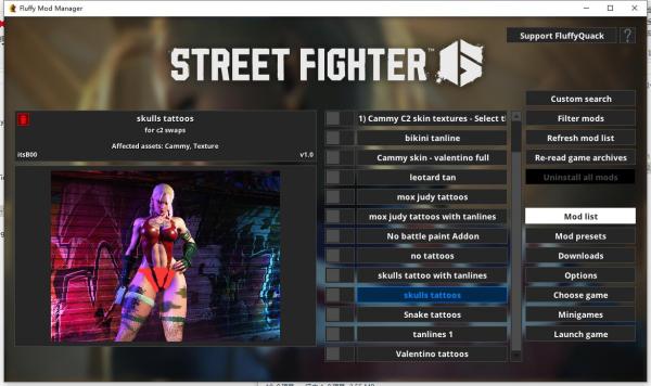 《街頭霸王6》嘉米C2皮膚紋理合集v1.35MOD