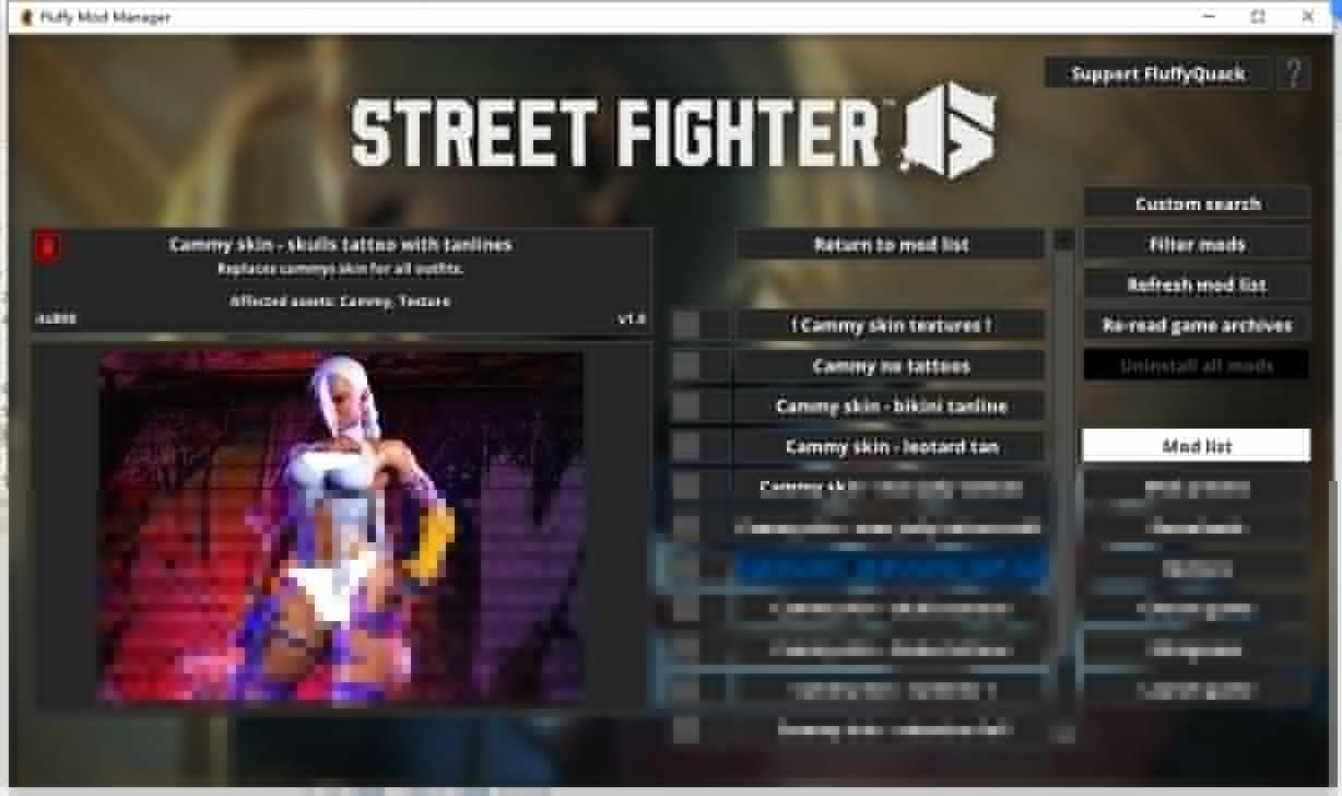 《街頭霸王6》嘉米C1皮膚紋理合集v1.35MOD