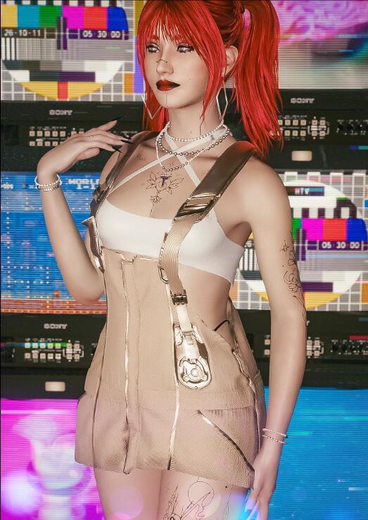 《賽博朋克2077》工裝褲連衣裙MOD