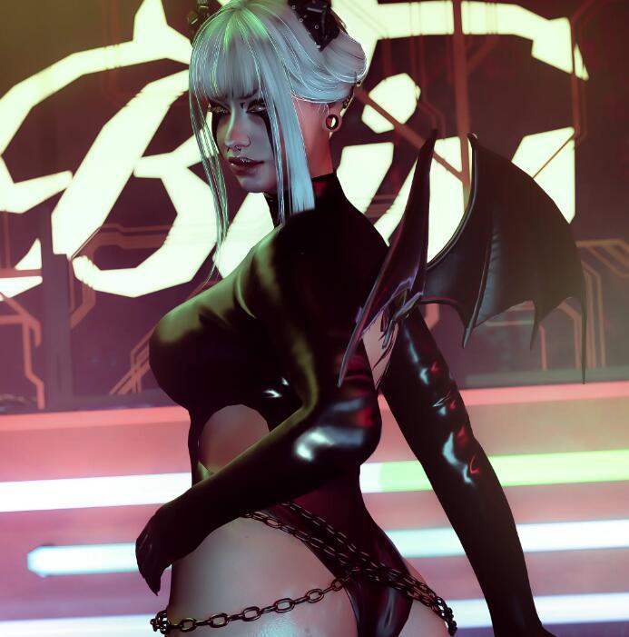 《賽博朋克2077》性感小惡魔緊身衣MOD