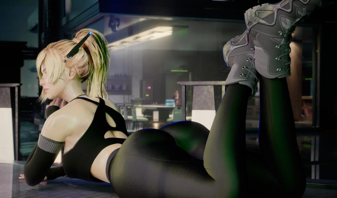 《賽博朋克2077》性感瑜伽打底褲EBB體型MOD