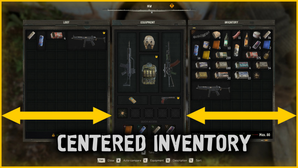 《潛行者2:切爾諾貝利之心》庫(kù)存界面居中MOD