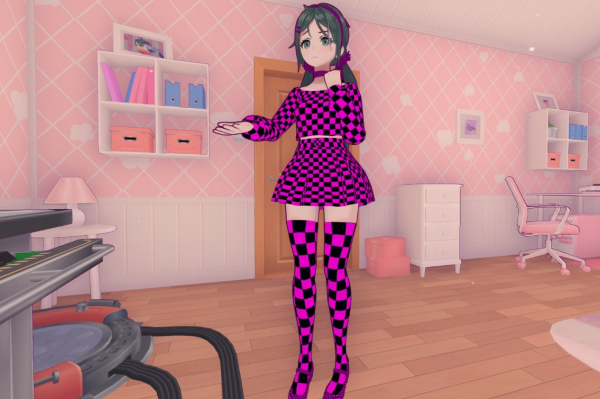 《米塔MiSide》黑格紋紫色服裝米塔MOD