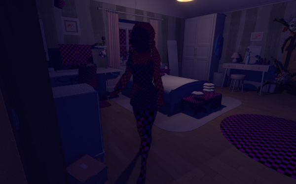 《米塔MiSide》黑格紋紫色服裝米塔MOD