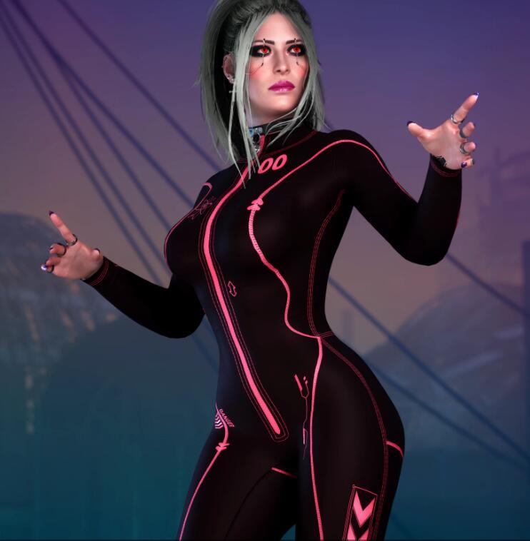 《賽博朋克2077》賽博風網絡緊身衣MOD