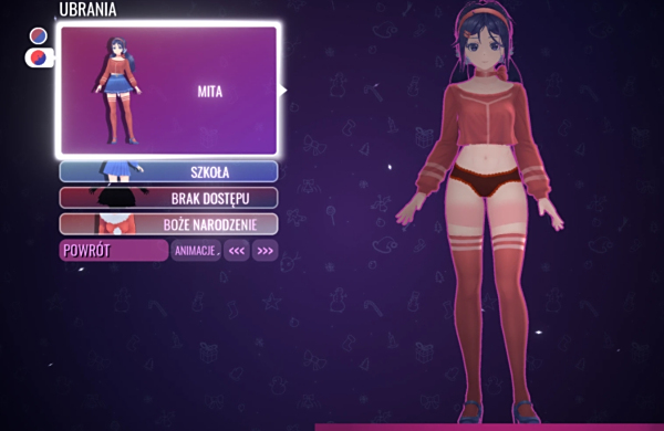 《米塔MiSide》帶有紅色蕾絲的黑色內褲MOD