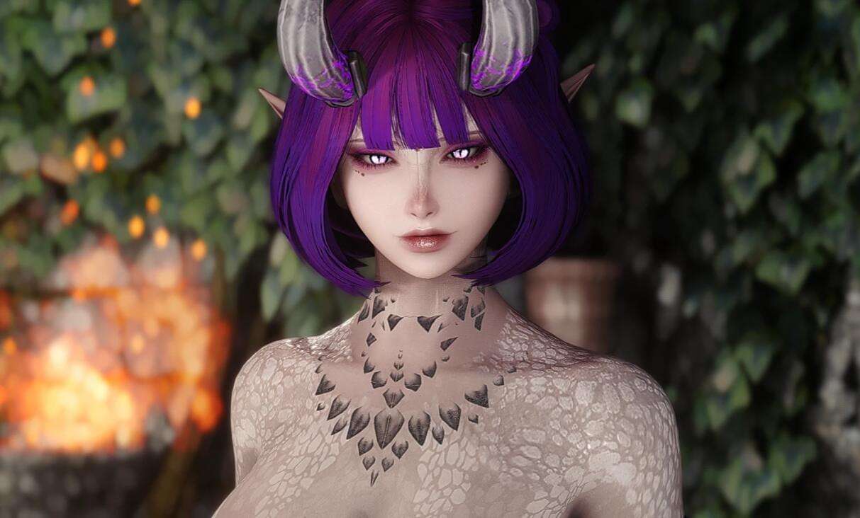 《上古卷軸5:天際重制版》精致半龍女角色預設MOD