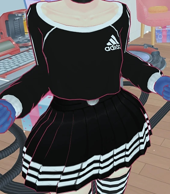 《米塔MiSide》阿迪達(dá)斯商標(biāo)黑色服裝MOD