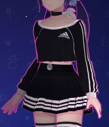 《米塔MiSide》阿迪達(dá)斯商標(biāo)黑色服裝MOD