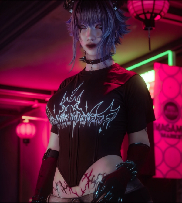 《賽博朋克2077》Y2K緊身胸衣MOD