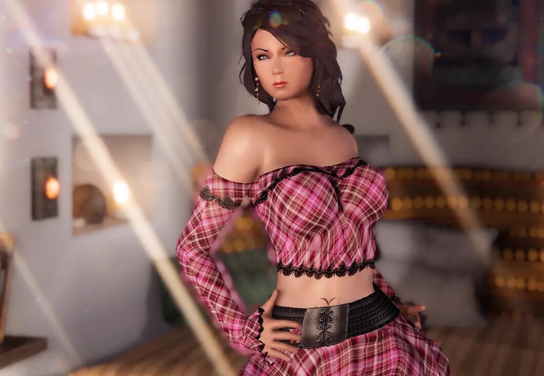 《上古卷軸5：天際重制版》COCOCBBE綻放青春露肩套裝MOD