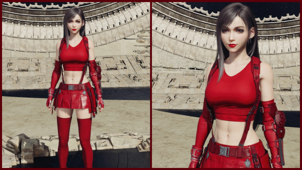 《最終幻想7：重生》蒂法全紅單色服裝MOD