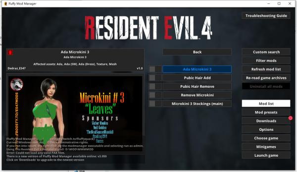 《生化危機4：重制版》艾達微型比基尼3合集MOD[需要DLC]