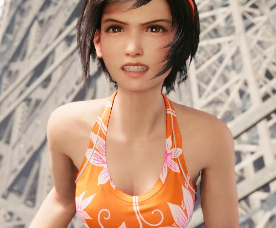 《最終幻想7：重制版》尤菲泳裝插件濕潤皮膚MOD