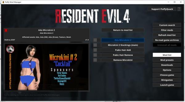 《生化危機(jī)4：重制版》艾達(dá)微型比基尼2合集MOD[需要DLC]