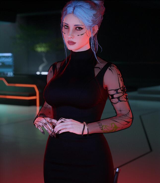 《賽博朋克2077》天鵝絨迷你連衣裙MOD
