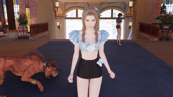 《最終幻想7：重生》蒂法黑短褲藍上衣MOD