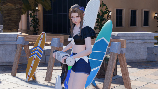 《最終幻想7：重生》蒂法藍牛仔短褲黑上衣MOD