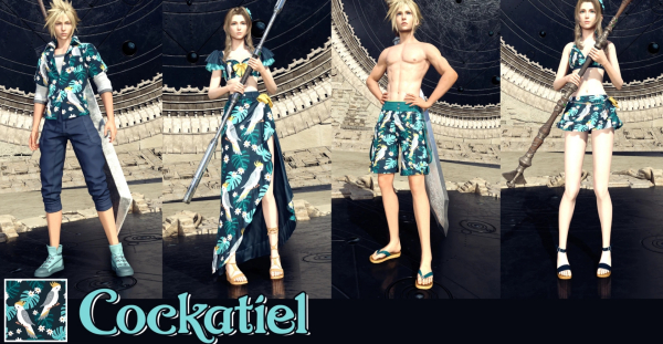 《最終幻想7:重生》克勞德和愛麗絲夏日服裝重新著色MOD