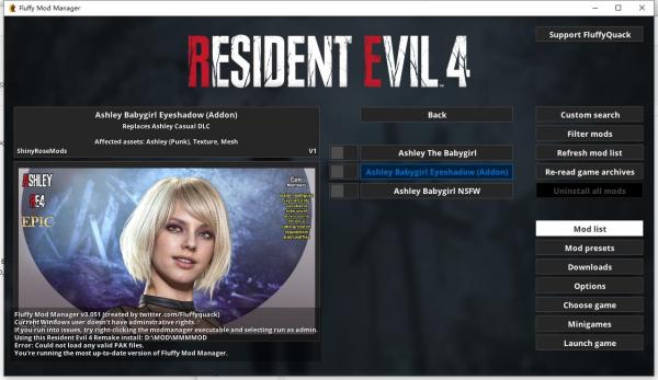 《生化危機4：重制版》阿什莉寶貝女孩合集MOD[需要DLC|EPIC版]