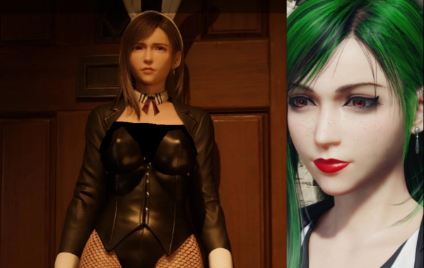 《最終幻想7：重生》蒂法SFW性感兔女郎-綠黑發色MOD