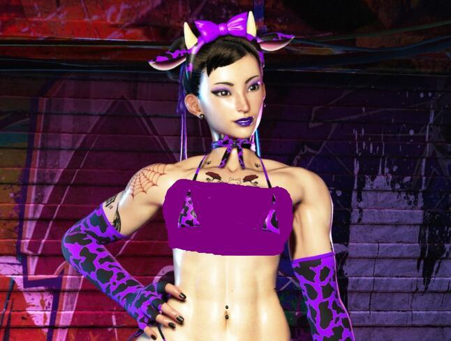 《街頭霸王6》春麗C1奶牛比基尼-水潤皮膚MOD