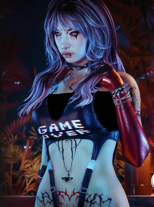 《賽博朋克2077》少女緊身衣褲MOD